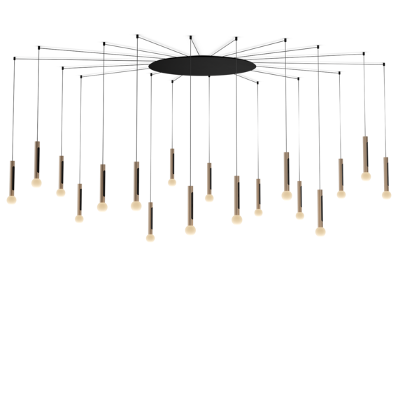Luminaire in matt gold matt black