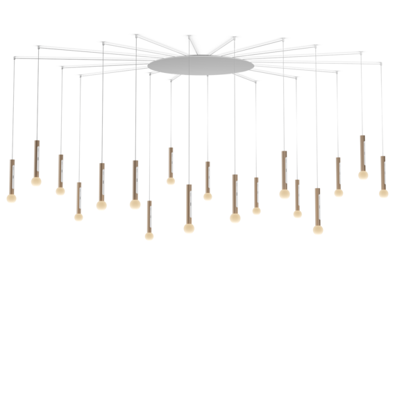 Luminaire in matt gold matt white