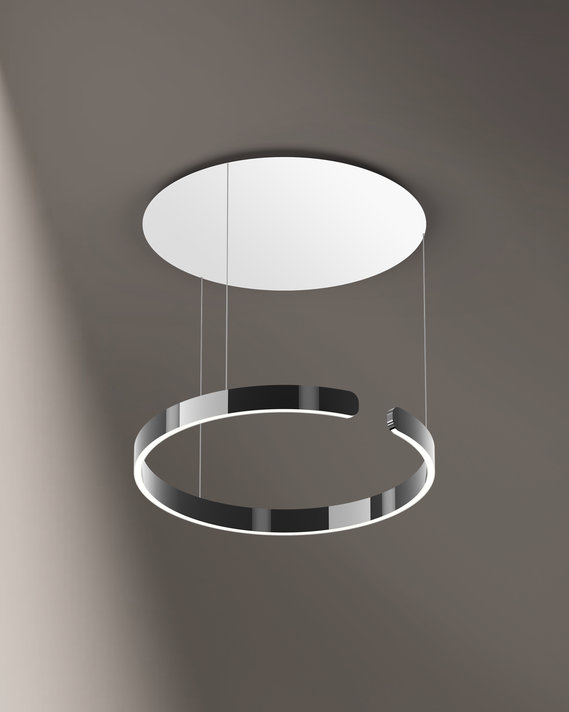 Occhio Mito sospeso pendant luminaire on gray backround